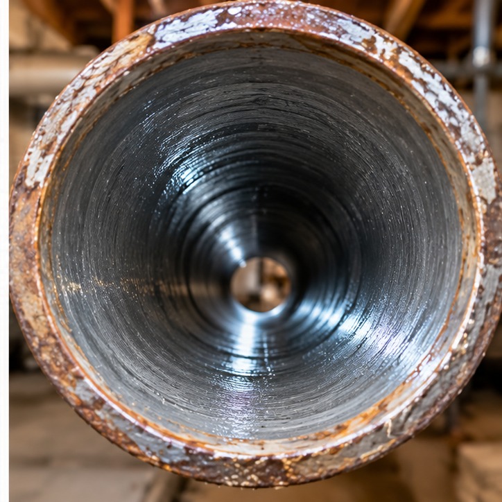 Cleaned pipe interior