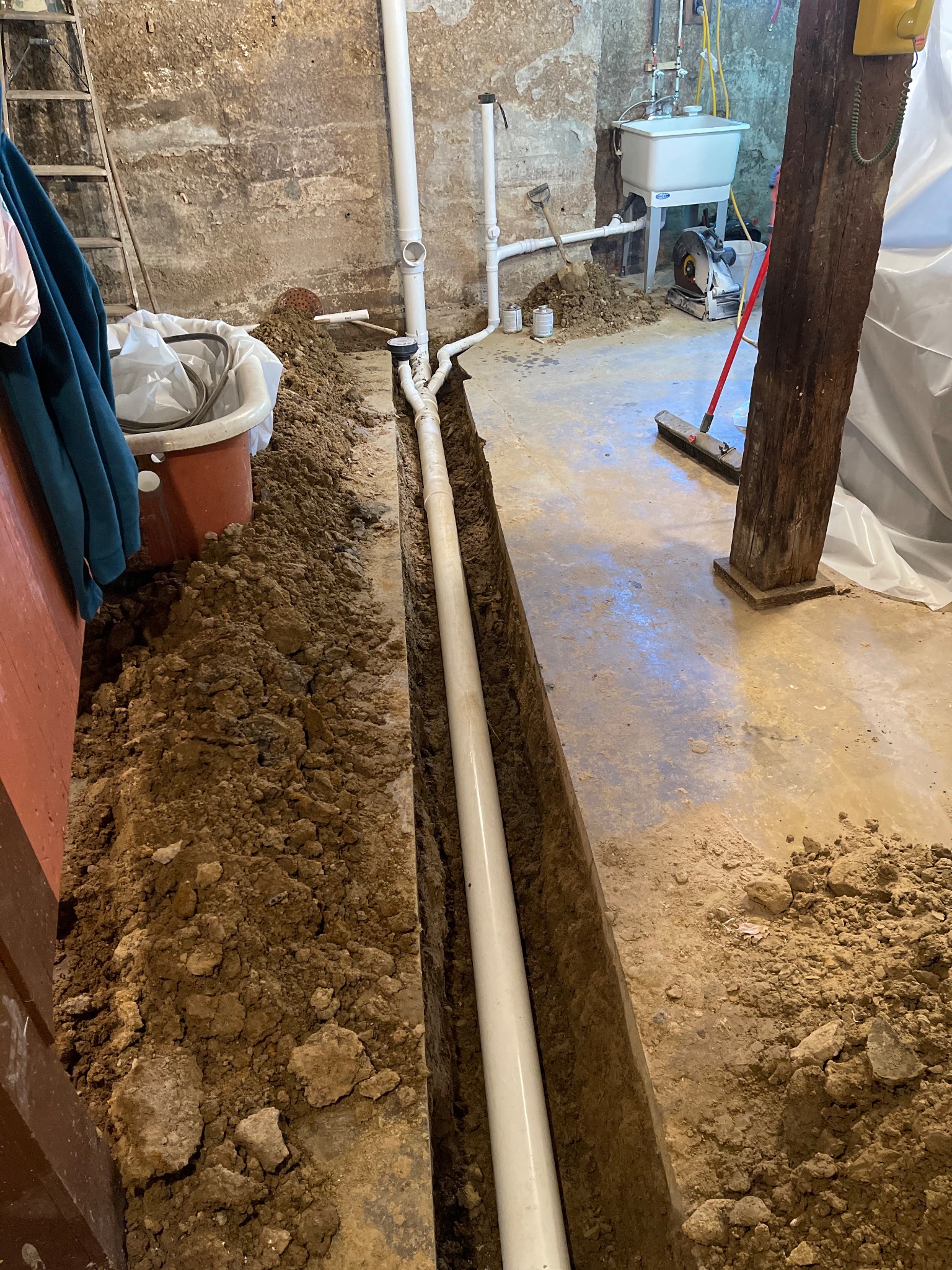 Drain Line Replacement project by Horky’s Plumbing in Dubuque, IA