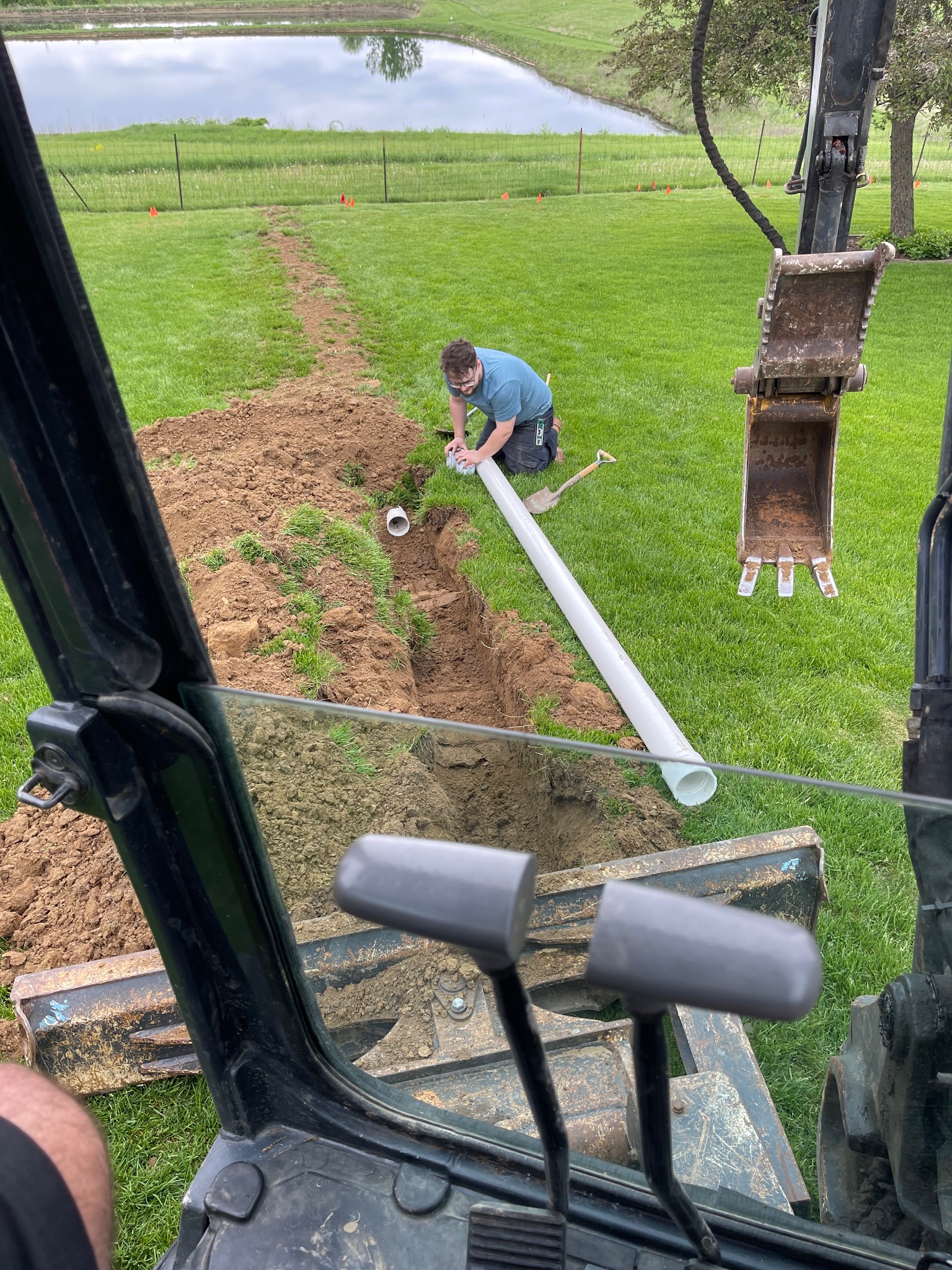 Drain Tile for Downspouts & Gutters project by Horky’s Plumbing in Dubuque, IA