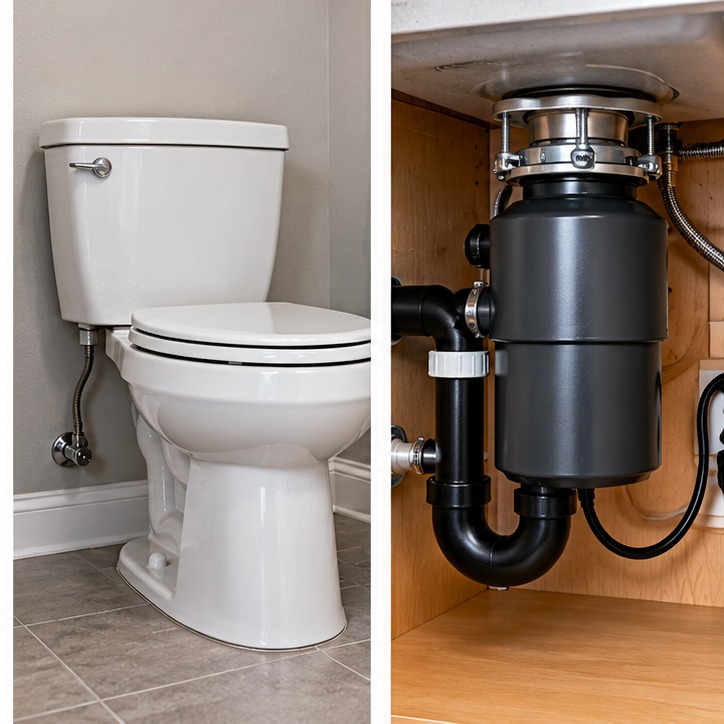 Toilet and garbage disposal