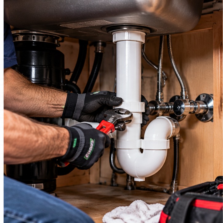 Under-sink plumbing repair