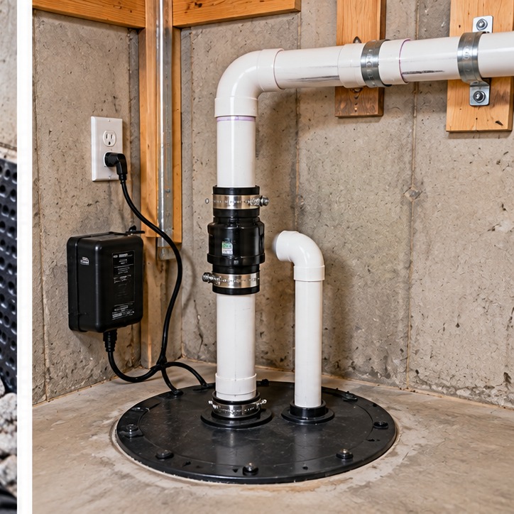 Finished sump discharge system
